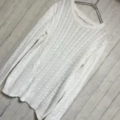 Spick & Span ケーブルニット ホワイト 長袖