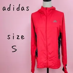 【429】adidasアディダス　ウインドブレーカー　パフォーマンスロゴ　赤