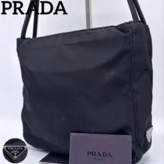 【極美品】プラダ ナイロン トートバッグ 三角ロゴ 白タグ ブラック 肩掛け