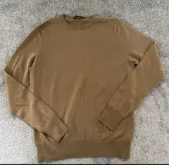 【UNIQLO】ブラウン ニット★L★プレミアムラムクルーネックセーターユニクロ