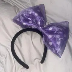 ミニー・マウス 紫色リボンカチューシャ