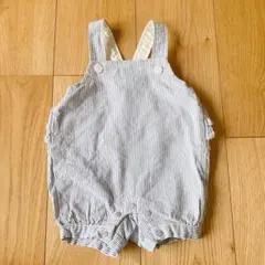 ロンパース 70 プティマイン 女の子 男の子 ブルー 夏 サロペット