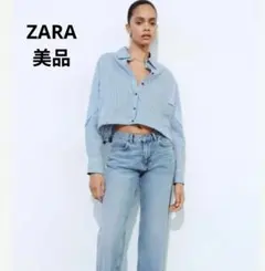 ZARA　ストライプシャツ　クロップド丈