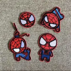 刺繍アイロンワッペン スパイダーマン4枚組