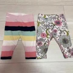 ベビー レギンス 2枚セット 花柄 ボーダー GAPのサムネイル