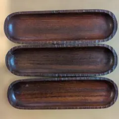 木製おしぼりトレイセット 3個
