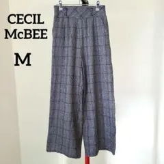 値下げ CECIIL McBEE チェック柄 ワイドパンツ M