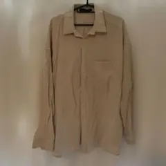 シャツ　ベージュ 長袖シャツ　トップス　ブラウス　レディース　メンズ　Lサイズ