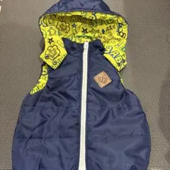 baby dollベビードール フード付きダウンベスト ネイビー/イエロー