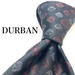 【極美品】 DURBAN 小紋柄 ネクタイ ブラック シンプル 綺麗め