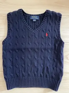 Polo Ralph Lauren ネイビー ベスト ケーブルニット　3T