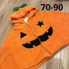 処分価格・新品タグ付き・ハロウィン　もこもこ　かぼちゃ　ポンチョ　フード付き