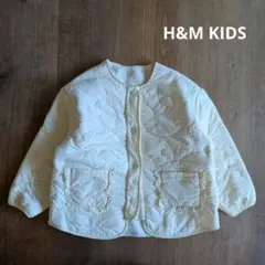 H&M KIDS リバーシブル キルティング ボア ジャケット 120cm 白