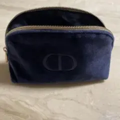 CDロゴ ベルベットポーチ ネイビー