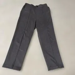 ストレッチ素材 センタープレスパンツ ゴムウエスト グレー