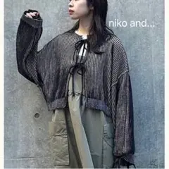 niko and... ニコアンド　2way クロップド畔ニットプルオーバー