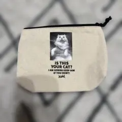 x-girl 猫プリントポーチ アイボリー