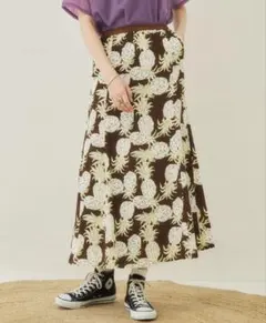PUBLIC TOKYO Vintage Aloha アロハ柄スカート ブラウンのサムネイル