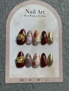 和風　振袖　卒業式　成人式デザイン ネイルチップ