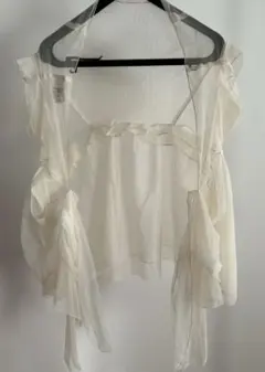 アイボリー フリル付きボレロ　オケージョン　結婚式やパーティー