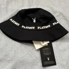 新品　プレイボーイ　バケットハット　帽子　黒