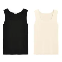 リブ ノースリーブ