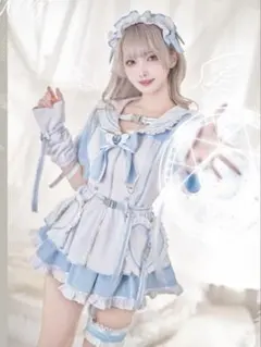 malymoon 魔法少女 ファンシーチェックセーラー ブルー 水色 青 - メルカリ
