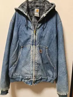 Carhartt デニム アクティブ ジャケット 裏地チェック - メルカリ