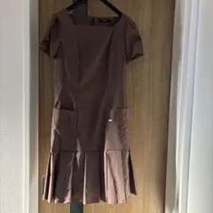 タグ無し新品【半袖ワンピース】チョコレートカラー