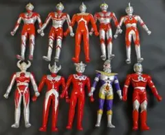 ウルトラマン・セブン・帰マン・Ａ・タロウ・レオ他（バンダイ）ソフビ10体セット