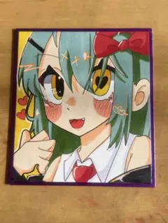 オリジナル　手描きアナログイラスト　色紙