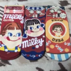 ミルキー ペコちゃん ソックスセット 3足