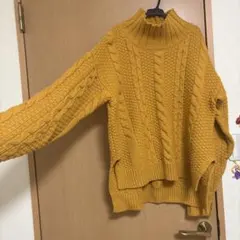 LOWRYS FARM マスタード タートルネック セーター L