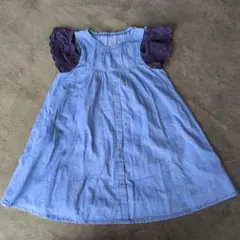apres les cours女の子デニム風ノースリーブワンピース110cm