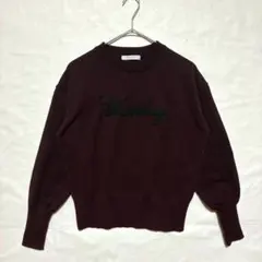 ★ショコラフィネローブ フロントロゴニット セーター ボルドー F