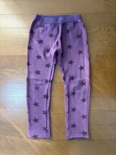 120 星型パープル 裏起毛シャギー ストレッチパンツ