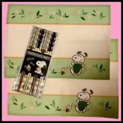 新品スヌーピーお箸セット＆ランチョンマット 台所用品SNOOPYカトラリー