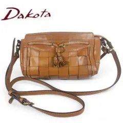 【Dakota/ダコタ】美品 レザー 編み込み ショルダーバッグ 茶