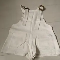 ホワイトショートオーバーオール