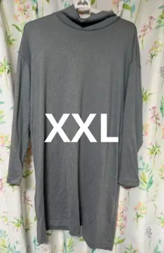 UNIQLO XXL ブルーグレー ソフトニットフリースワンピース 膝下丈