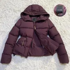 希少モデル✨タトラス ダウンジャケット ショート丈 フード 牛革 ボルドー 02