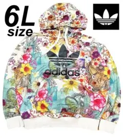 アディダス 希少 メンズ 大きいサイズ 花柄 パーカー トレーナー ジャージ