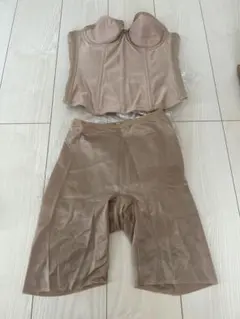 値下げ　セモア　ブライダルインナー　 ロングビスチェ　ソフトガードル　上下セット