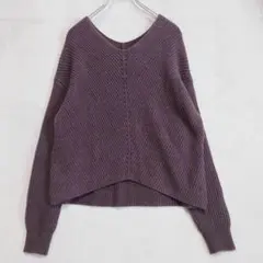 ナノユニバース Vネックリブニット 変形ヘム（F）ウール混のサムネイル