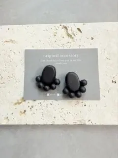 マットないブラックカラーのピアス