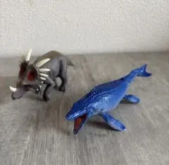 中古【アニア】恐竜フィギュア 2点セット（モササウルス ＆ スティラコサウルス）のサムネイル