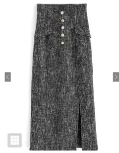 グレイル アソートボタンツイードナロースカート