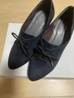 ネイビー スエード レースアップシューズ 23.0cm