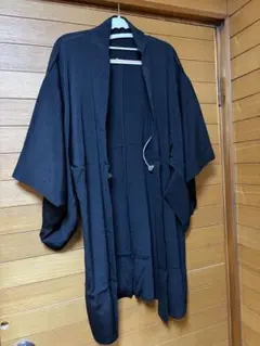着物　羽織　黒　紐付き　単衣　柔らかい