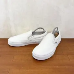 美品　US企画 バンズ　スリッポン　白　レザー　23.5センチ